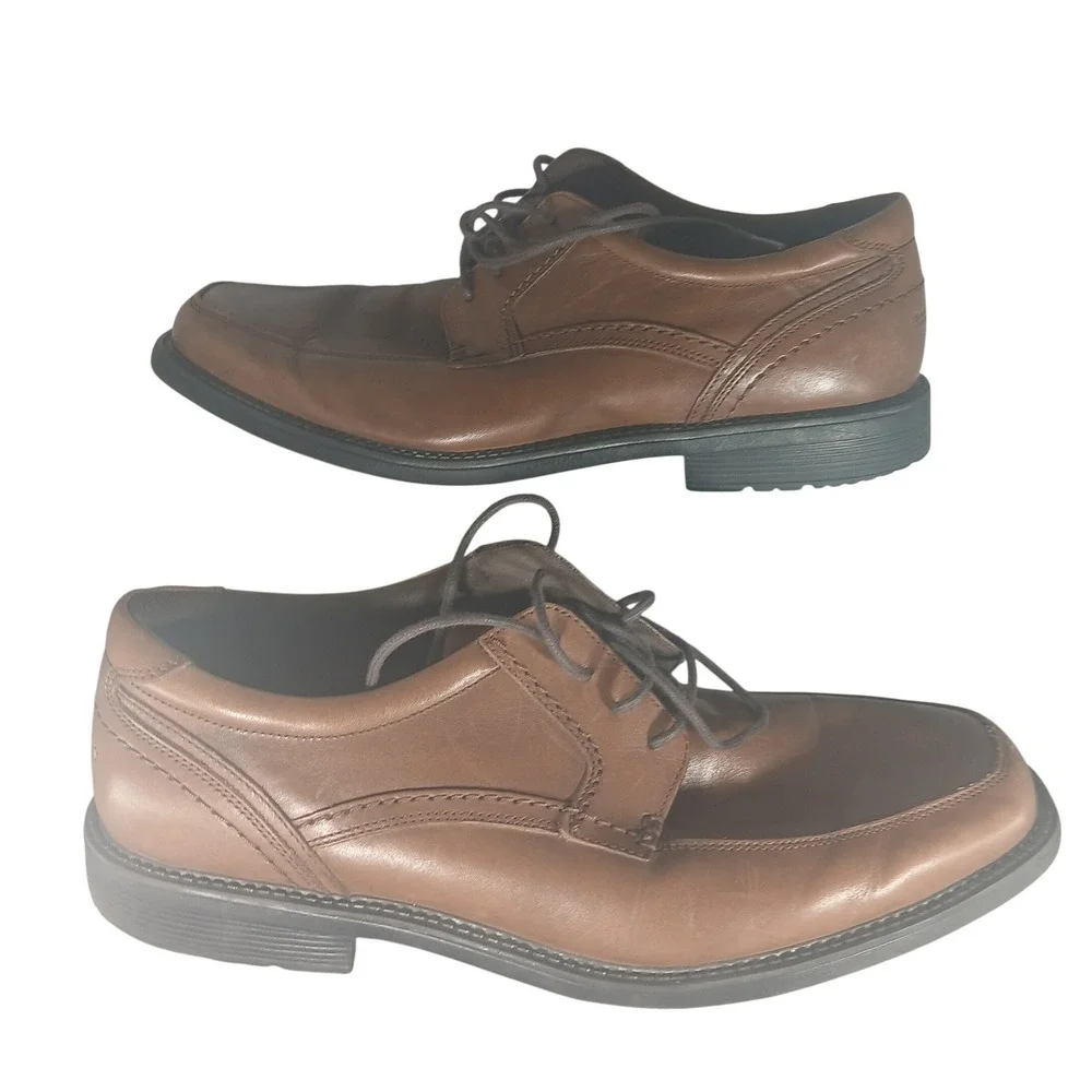 Rockport‎ Mens Leather Lace Up Dress Shoes Comfort Classic Brown Size 13M